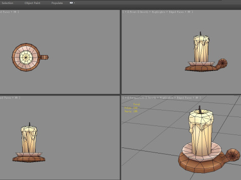 Cartoon candle holder 3D Model