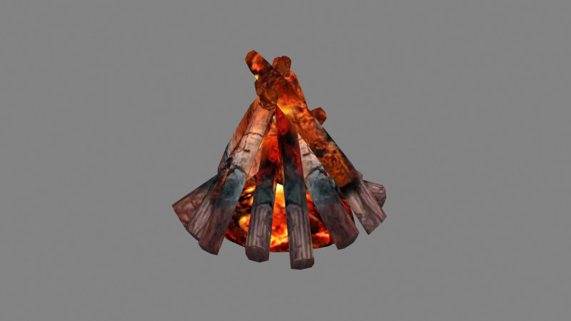 Campfires - Burning wood - A 3D Model .c4d .max .obj .3ds .fbx .stl .blend 