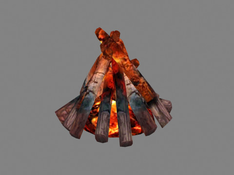 Campfires - Burning wood - A 3D मॉडल