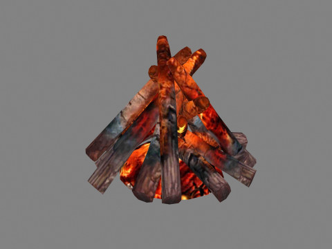 Campfires - Burning wood - A 3D Model