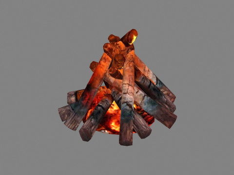 Campfires - Burning wood - A 3D Model