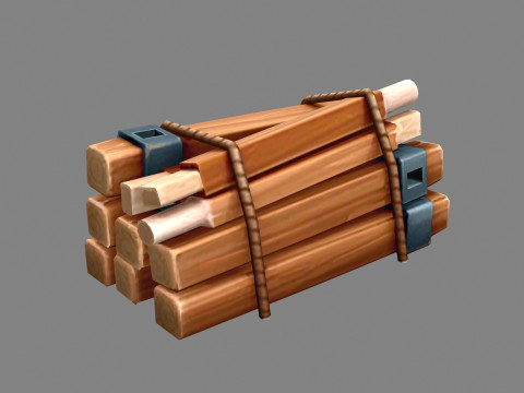 A bundle of wood - Cartoon Woodpile Modèle 3D