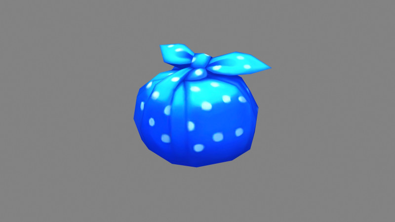 Cartoon package bag - Blue cloth bag 3D 模型 .c4d .max .obj .3ds .fbx .stl .blend