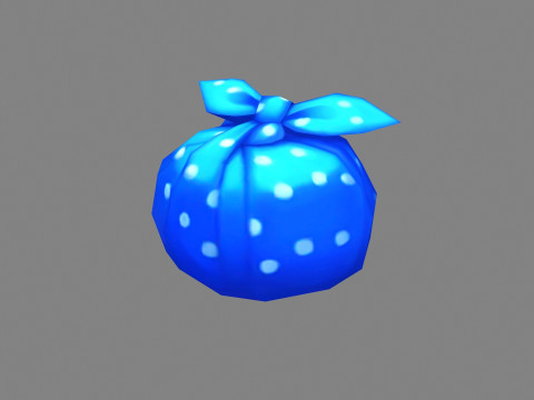 Cartoon package bag - Blue cloth bag 3D Model