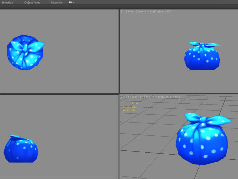 Cartoon package bag - Blue cloth bag 3D 模型