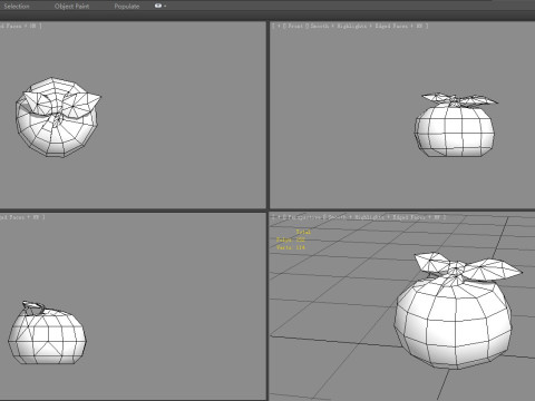 Cartoon package bag - Blue cloth bag 3D 模型