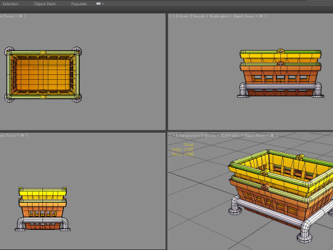 Cartoon shopping basket - plastic basket - shopping cart Modelo 3D