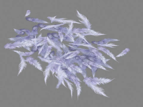 Cartoon bird feathers 3D Model