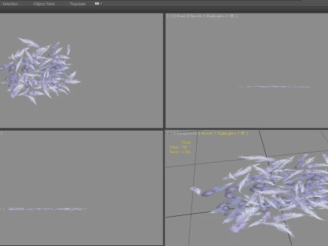 Cartoon bird feathers 3D Model