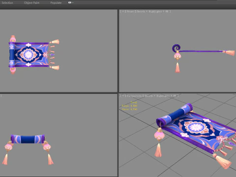 A magical flying carpet - Fairy tales 3D Model