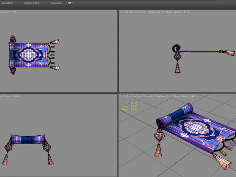 A magical flying carpet - Fairy tales 3D Model