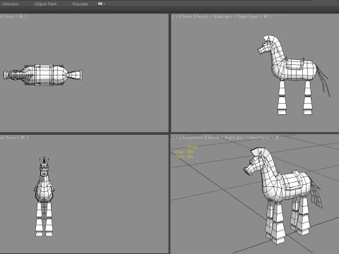 Cartoon wooden horse toy - rocking horse 3D Model