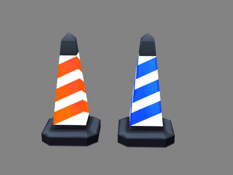 Two traffic cones Model 3D