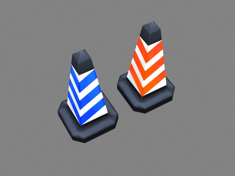 Two traffic cones Model 3D
