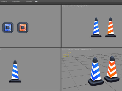 Two traffic cones Model 3D