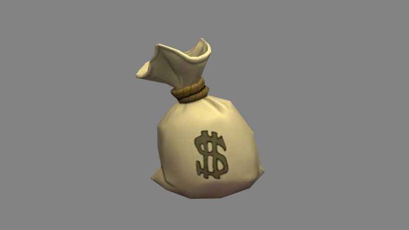 Cartoon money bag 3D Model .c4d .max .obj .3ds .fbx .stl .blend 