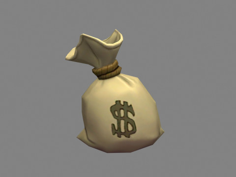 Cartoon money bag 3D मॉडल