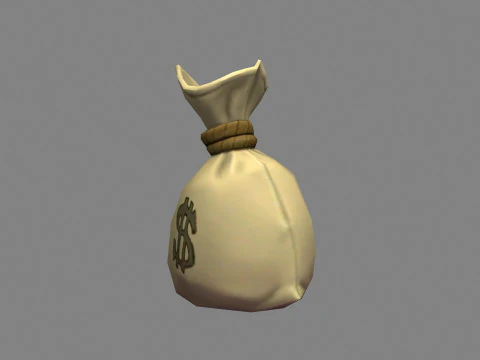 Cartoon money bag 3D Model