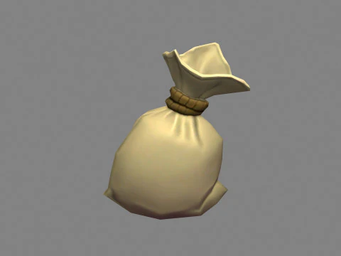 Cartoon money bag 3D Model