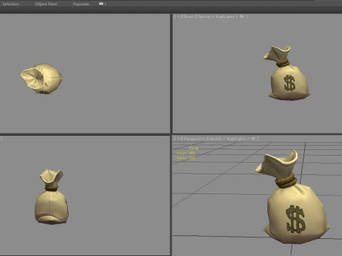 Cartoon money bag 3D Model
