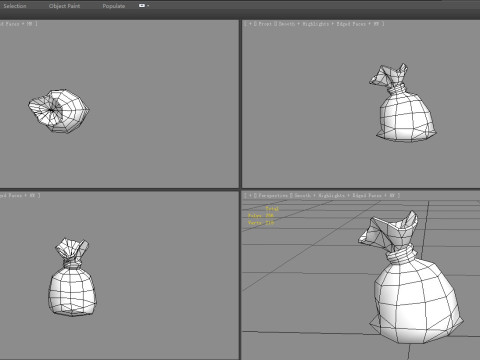 Cartoon money bag 3D Model