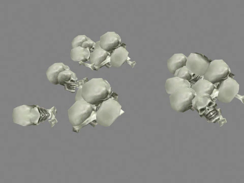 Cartoon human skull - cranium 3D Model