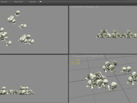 Cartoon human skull - cranium 3D 모델