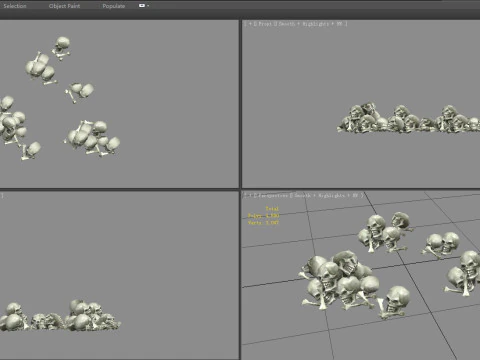 Cartoon human skull - cranium 3D Model