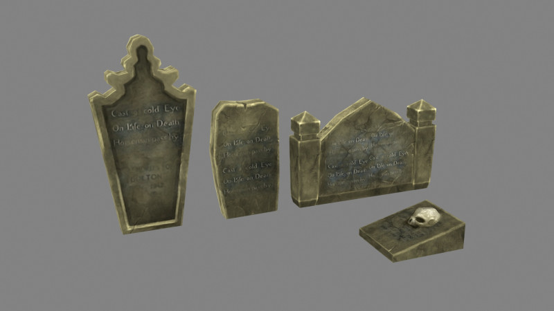 Cartoon tombstone - Stele Modelo 3D .c4d .max .obj .3ds .fbx .stl .blend 