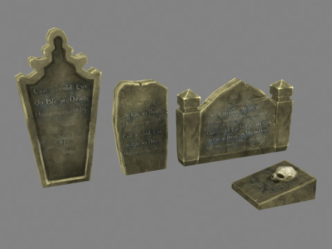 Cartoon tombstone - Stele Modelo 3D