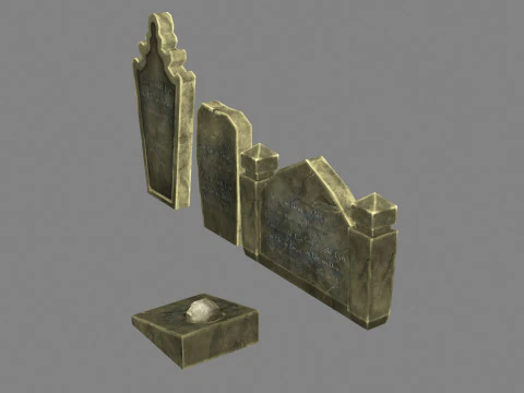 Cartoon tombstone - Stele 3D Model