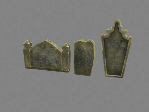 Cartoon tombstone - Stele 3D Model