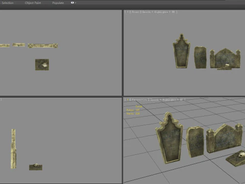 Cartoon tombstone - Stele 3D Model