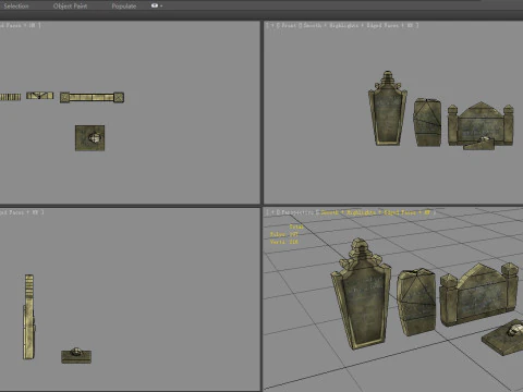 Cartoon tombstone - Stele 3D Model
