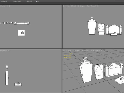 Cartoon tombstone - Stele 3D Model