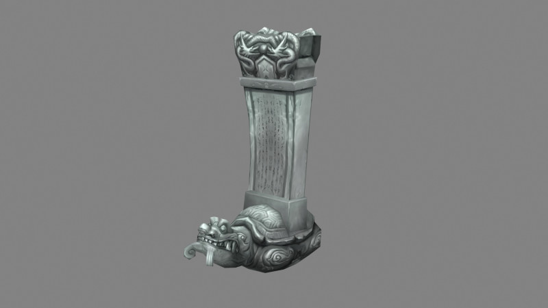 Cartoon tortoise Sculpture - Asian Stele - tombstone Model 3D .c4d .max .obj .3ds .fbx .stl .blend 