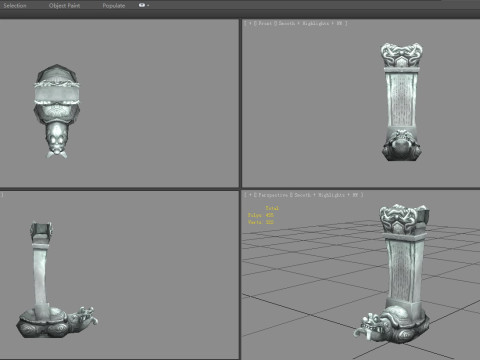 Cartoon tortoise Sculpture - Asian Stele - tombstone Model 3D