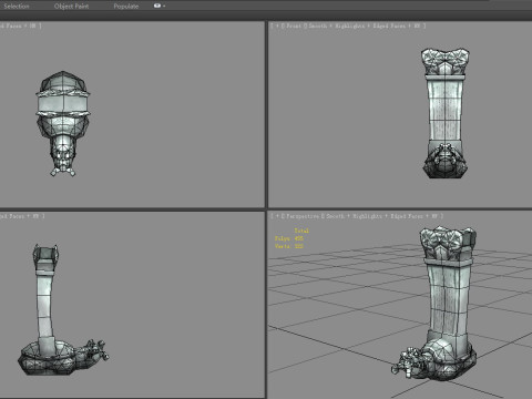 Cartoon tortoise Sculpture - Asian Stele - tombstone Model 3D