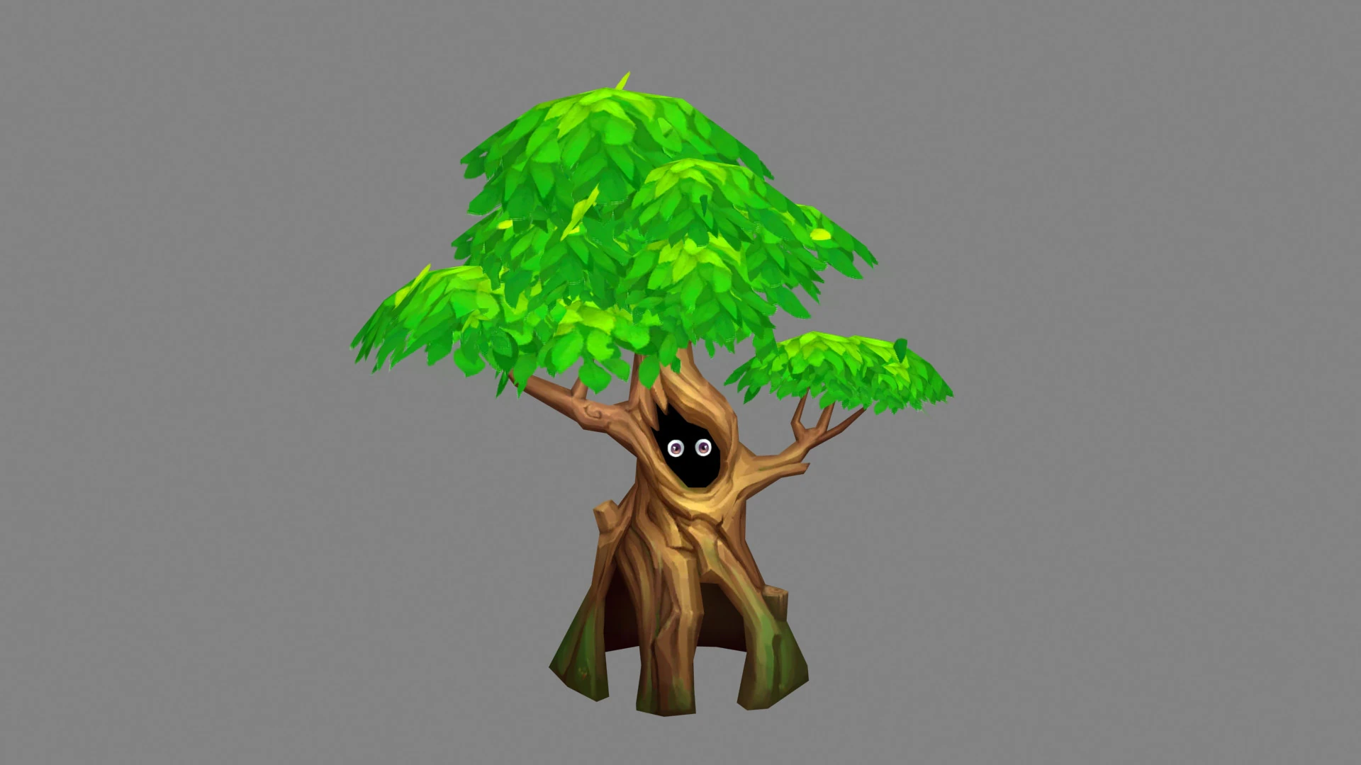 Cartoon ghost hiding in the tree 3D Model .c4d .max .obj .3ds .fbx .stl .blend 