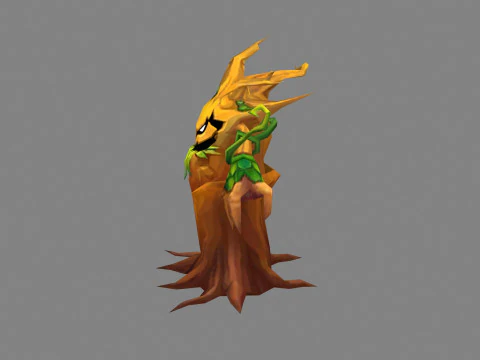 Cartoon evil dryad - Tree monster 3D Model