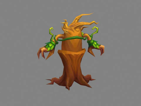 Cartoon evil dryad - Tree monster 3D Model