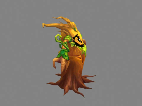 Cartoon evil dryad - Tree monster 3D Model