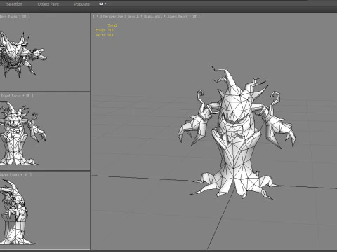 Cartoon evil dryad - Tree monster 3D Model