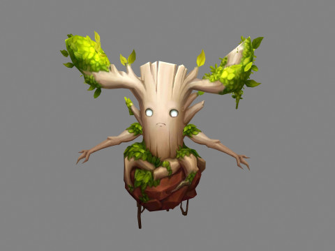 Cartoon Dryad - Tree Elf 3D Model
