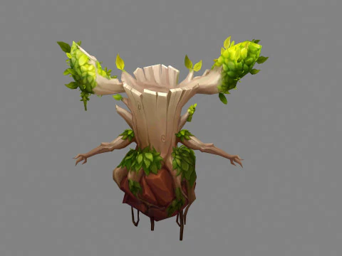 Cartoon Dryad - Tree Elf 3D Model