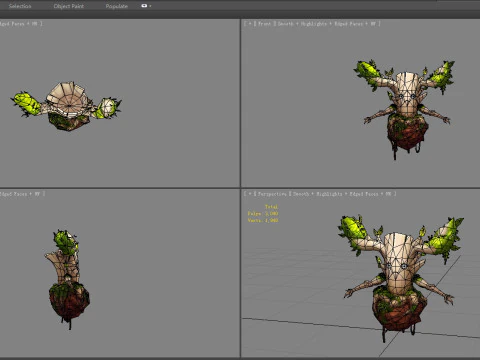 Cartoon Dryad - Tree Elf 3D Model