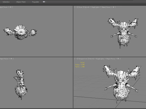 Cartoon Dryad - Tree Elf 3D Model