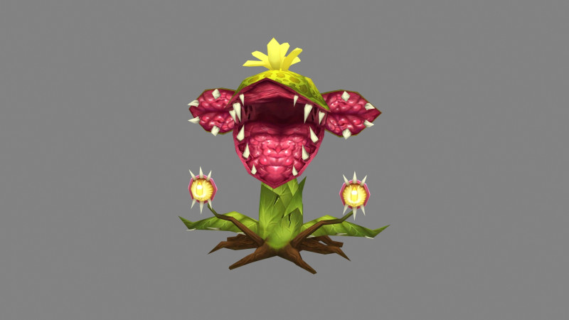Flower Demon - Big mouth flower monster 3D Model .c4d .max .obj .3ds .fbx .stl .blend 
