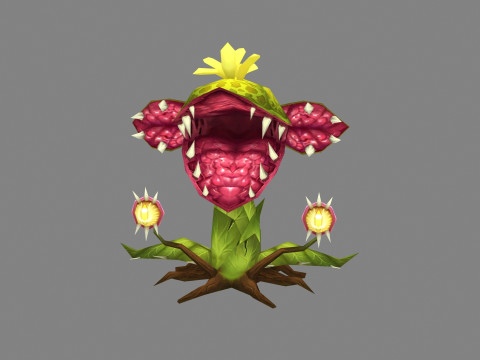 Flower Demon - Big mouth flower monster 3D Model