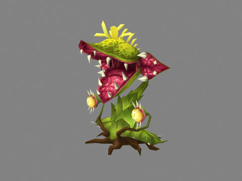 Flower Demon - Big mouth flower monster 3D Model
